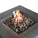 English Elm Fiber Reinforced Concrete Propane/Natural Gas Fire Pit Table