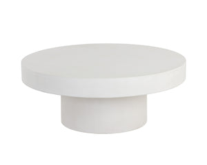 Sunpan Brando Round Coffee Table - Urban Contemporary Design in Natural Concrete for Modern Spaces White