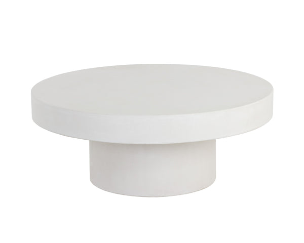 Sunpan Brando Round Coffee Table - Urban Contemporary Design in Natural Concrete for Modern Spaces White