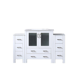 English Elm White 54" Single Bath Vanity with Side Cabinets & White Ceramic Top, Solid Wood, Soft-Close Drawers B2731S00972