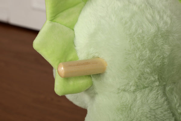English Elm Kids Plush Dinosaur Rocking Toy with Safety Belt Lullaby Sounds and Hand Puppets W3723P374145