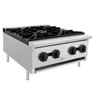 English Elm 120,000 Btu Four Burner Commercial Gas Hot Plate Dual Fuel Countertop Range W3629P462153