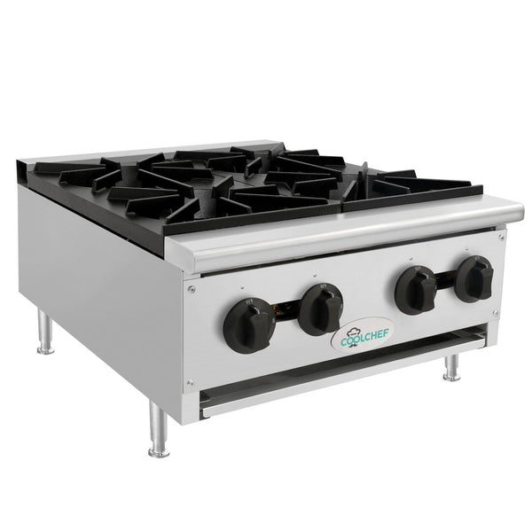 English Elm 120,000 Btu Four Burner Commercial Gas Hot Plate Dual Fuel Countertop Range W3629P462153
