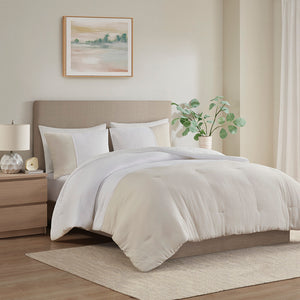 Beautyrest Miro Casual 3 Piece Gauze Oversized Comforter Set BR10-3853 Natural