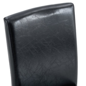 English Elm Four Black Pu Leather Dining Chairs with Steel Legs for Modern Industrial Kitchens W1151P372918