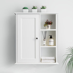 English Elm Upgraded Wall Mounted Bathroom Cabinet Mdf Soft Close Over Toilet Organizer White T3785P356593