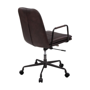English Elm Eclarn Mars Top Leather Executive Office Chair Dark Brown – 360° Swivel, 5" Cushion, Adjustable Height B2726P386521