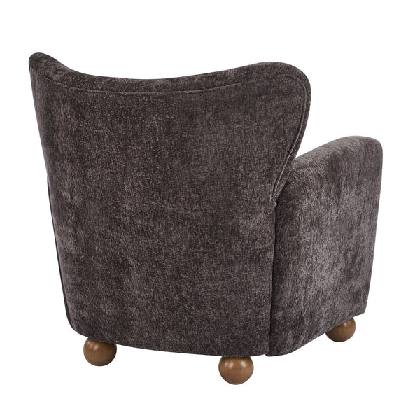 English Elm Christopher Knight Home® - Cozy Wingback Armchair with Plush Bouclé Upholstery, Solid Wood Legs, Timeless Elegant Comfort Dark Brown,Teak 32 L x 29.5 W x 26.75 H N776P293322D