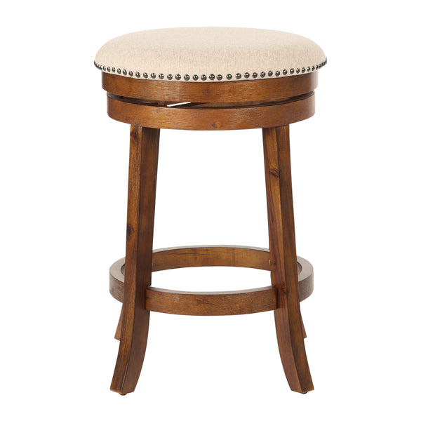 OSP Home Furnishings Round Backless Swivel Stool - Set of 2 Burnt Brown