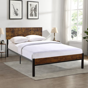 English Elm Twin Twin Size Metal Bed Frame — Sturdy Steel Platform, Modern Quiet Design, No Box Spring Needed Black 48 L x 18.9 W x 4.9 H W2297P241217
