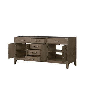 English Elm Grey Oak Double Bath Vanity – 72” Wide, Elegant Storage Solution With Soft-Close Drawers & Cabinets B2731P259891