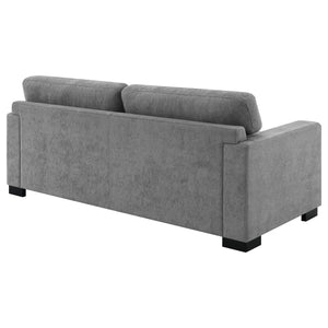 English Elm Vicente Light Gray Upholstered Sofa Sleeper with Queen Mattress — Track-Arm, Solid Wood Frame Comfort B062P375535