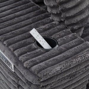English Elm Oversized Corduroy Cloud Couch Convertible Sleeper Sofa with Memory Foam Seating Dark Gray W395S00117