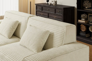 English Elm 106.3 Inch Large Striped Fabric Sofa - Modern, Comfortable Design For Living Room & Bedroom Bliss W3147S00018