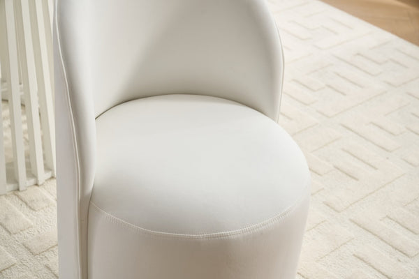 English Elm Set Velvet Swivel Barrel Accent Chair Mid Century Ergonomic Seat for Dining Vanity Cream W3244P308280