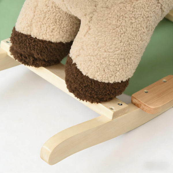 English Elm Classic Wooden Toddler Rocking Horse with White Finish Safe Grip Rails Nursery Play T3971P442156