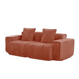 English Elm Harrison Modular Cloud Sectional Plush Velvet Upholstery French Piping Living Room Sofa W3041P386584