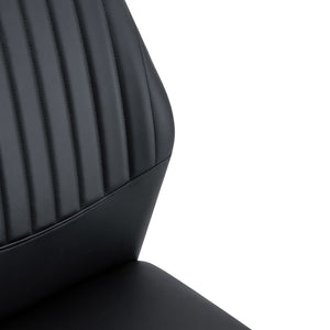 English Elm Luxury Black Dining Chairs Set Of 6 - Modern Ergonomic Pu Upholstered Chairs With Metal Legs W1151P282702