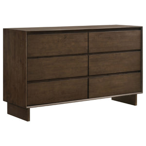 English Elm Hemlock Warm Brown Eastern King Bedroom Set with Platform Bed and Floating Base B062S01535
