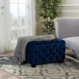 Christopher Knight Home® - Noble House - Jaymee Modern Glam Button Tufted Velvet Ottoman