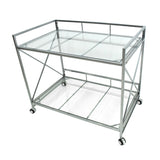 Christopher Knight Home® - Noble House - Ignatius Industrial Modern Iron and Glass Bar Cart, Silver