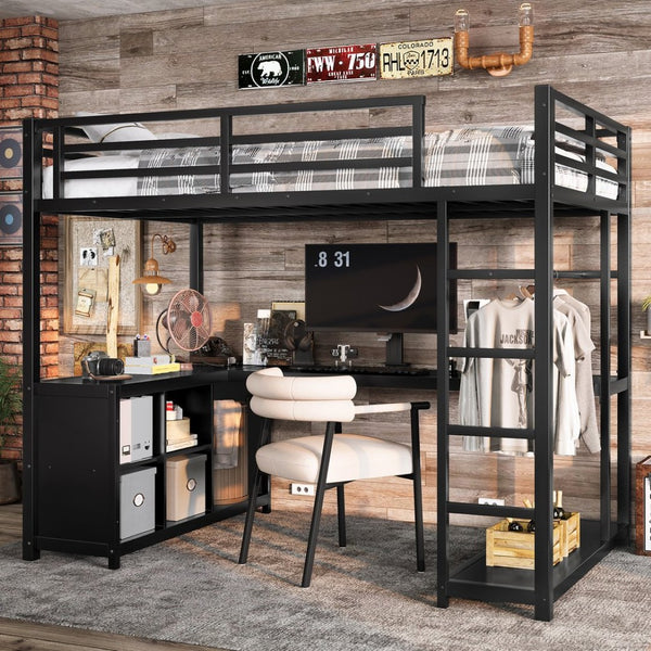 English Elm Twin House Bunk Bed with Slide Storage Stairs and Safety Rails for Kids Rooms W1580S00369