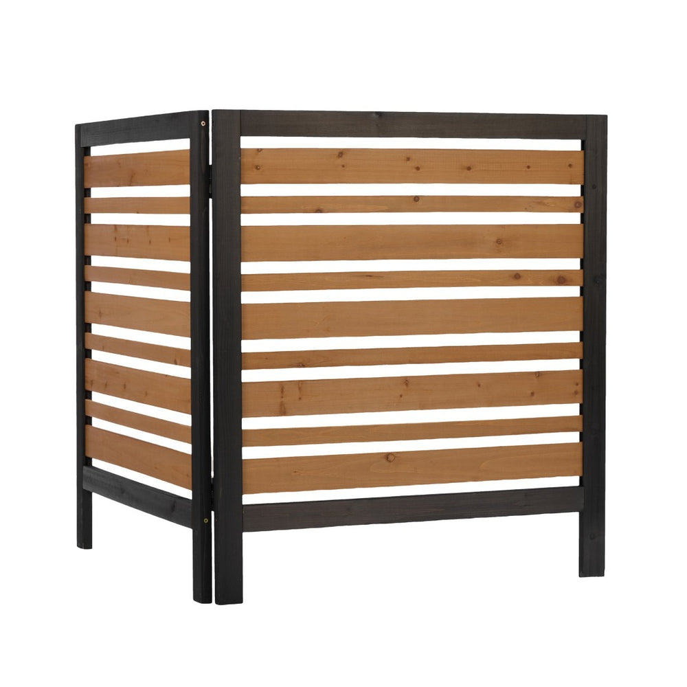 English Elm 2-panel Outdoor Wood Privacy Screen Slatted Fence for Ac Units and Patio Areas W2640P290610