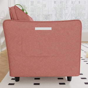 English Elm 107.8'' Modern L-Shaped 3-Seater Sofa Couch With Movable Ottoman & Storage Pocket For Any Space W680S00036