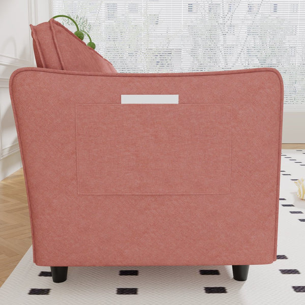 English Elm 107.8'' Modern L-Shaped 3-Seater Sofa Couch With Movable Ottoman & Storage Pocket For Any Space W680S00036