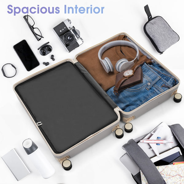 English Elm Luggage 3 Piece Hard Shell Abs Suitcase Set with Spinner Wheels and Tsa Lock Grayish Purple N730P304620V