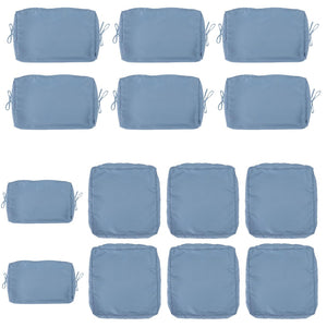 English Elm Cushion Covers 14 Piece Set for Outdoor Wicker Rattan Sectional Patio Sofa Uv Blue W419P460543