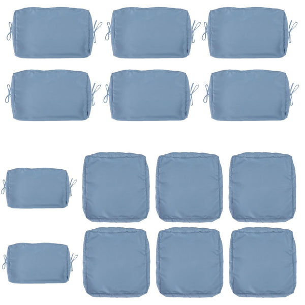 English Elm Cushion Covers 14 Piece Set for Outdoor Wicker Rattan Sectional Patio Sofa Uv Blue W419P460543