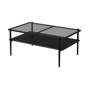 English Elm Coffee Table And End Tables Set Of 3 - Modern Glass & Mdf Design For Stylish Living Room Decor W241S00065