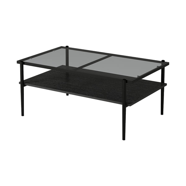 English Elm Coffee Table And End Tables Set Of 3 - Modern Glass & Mdf Design For Stylish Living Room Decor W241S00065