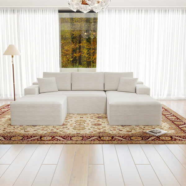 English Elm 104.3*70.8"Modular 104.3*70.8" Modular Sectional Sofa - Plush Corduroy, No Assembly, Versatile 3-Piece Design For Any Space W3819S00030