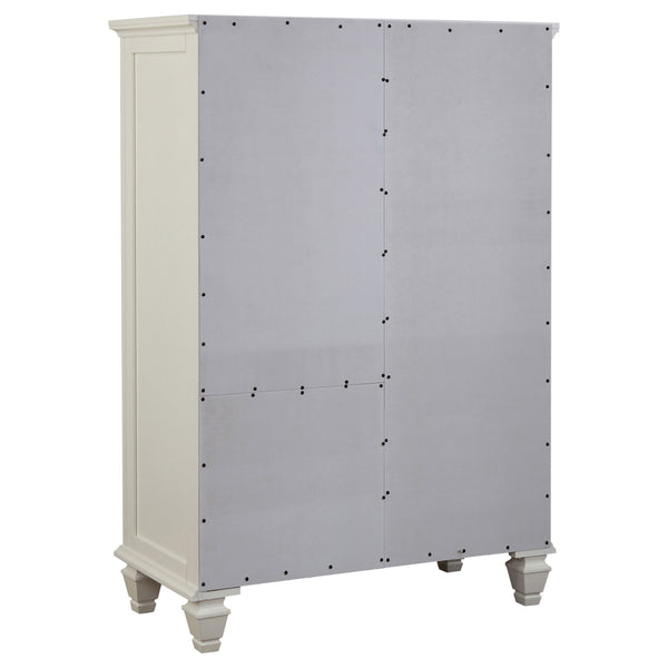 English Elm Vallauris Cream White 8-Drawer Chest with Cabinet & Felt-Lined Top Drawer, Coastal Hardwood Storage Elegance B062P340642