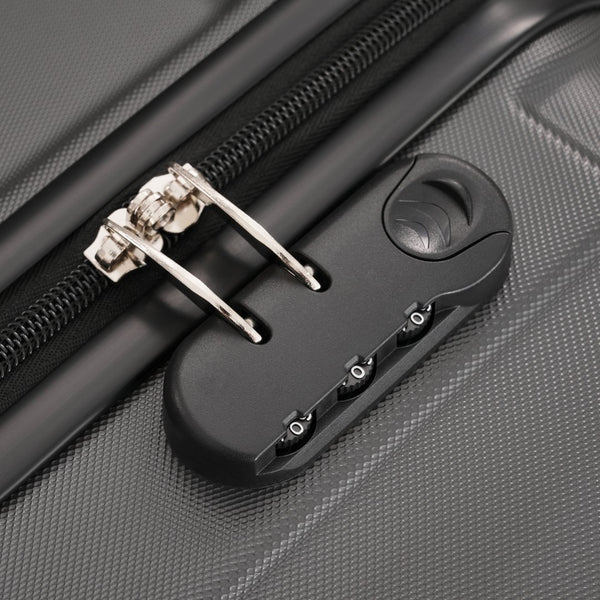 English Elm Hardshell 3 Piece Luggage Set Abs Spinner Suitcase with Tsa Lock Telescoping Handle Charcoal N732P308497E
