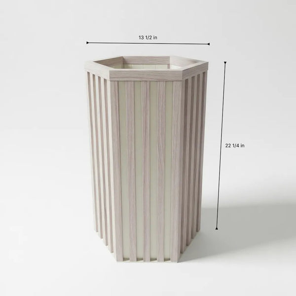 English Elm Hexagon Column Aluminum Outdoor Planter Geometric Architectural Patio Entryway Accent Ash Brown B2755P462188