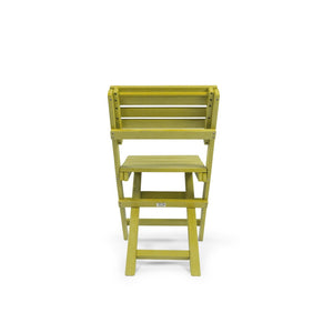 English Elm Coastal Bay Recycled Hdpe Folding Bistro Chair for Patio and Balcony Use Yellow B2745P409661