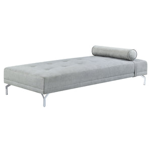 English Elm Quenti Gray Melange Velvet Sofa Bed with Pillow - Tufted Pocket Coil Seat, D23 Foam, Modern Legs B2726P255333