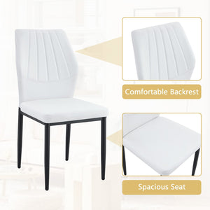English Elm Table Set Oval Tempered Glass 71 Inch Top with Eight Faux Suede Chairs Modern Dining Black,Transparent,White W1151S04758