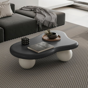 English Elm 40 Inch Cloud Silhouette Coffee Table with Ball Legs Mdf Top for Living Room W1435S00024