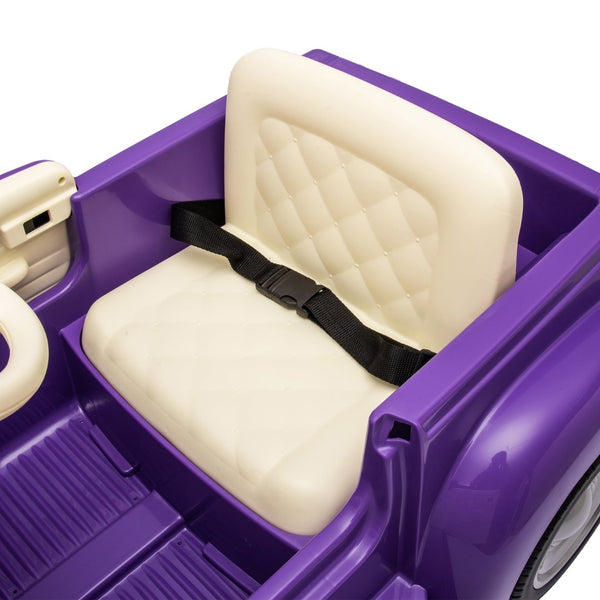 English Elm 12v Chevrolet 3100 Licensed Vintage Pickup Ride on Truck with Led Lights and Parent Remote Purple W1578P214181