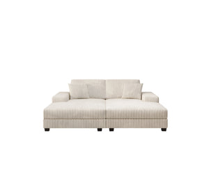 English Elm Convertible Oversized Corduroy Sofa Chair – Plush Modern Sleeper With Storage For Living Room Comfort W1793S00030