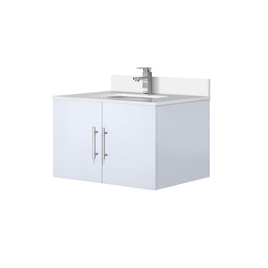 English Elm Glossy White Bath Vanity 30" W x 22" D with Cultured Marble Top, Soft-Close, Storage & Chrome Faucet Set B2731P258595