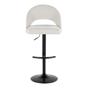 English Elm Adjustable Swivel Barstools Set of 2 Fabric Seat Black Metal Base Kitchen Counter B202S02002