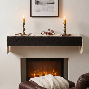 English Elm 48'' Solid Western Red Cedar Floating Mantel Shelf Rustic Farmhouse Wall Display W2640P358910