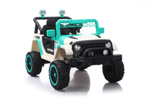 English Elm 12v Ride on Toddler Car with Remote Control Spring Suspension and Off Road 4x4 Drive White+Green W3822P371909
