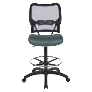 OSP Home Furnishings Deluxe Ergonomic Drafting Chair with Breathable Mesh Back and Pneumatic Height Adjustment Grey 13-37N20D-2M