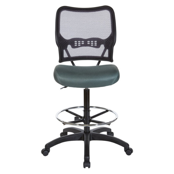 OSP Home Furnishings Deluxe Ergonomic Drafting Chair with Breathable Mesh Back and Pneumatic Height Adjustment Grey 13-37N20D-2M
